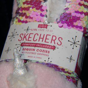 NWT* Unicorn Sketchers Sequin Cozies Kids Size L/XL